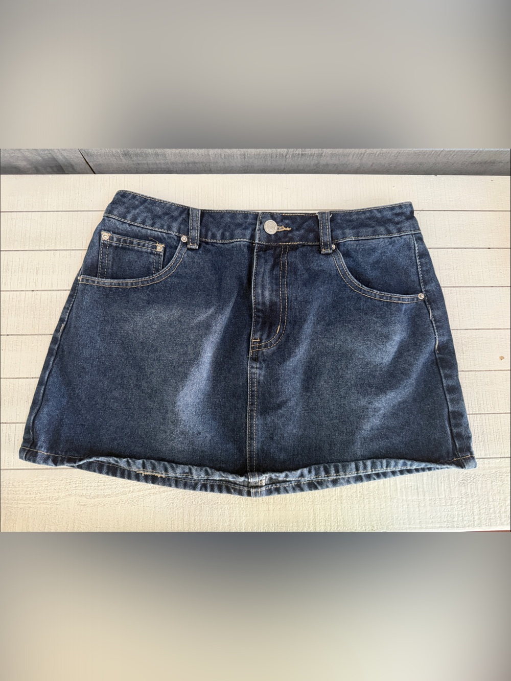 Dark Wash Denim Mini Skirt